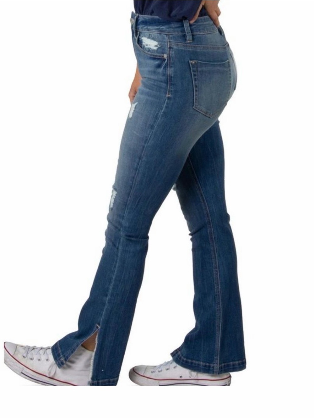 Indigo Rein Juniors Ripped Bootcut Jeans Size 5